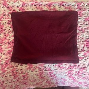 Maroon Bandeau Crop Top, Size S but fits XS too